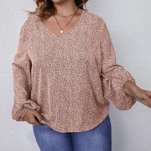 SHEIN Pink Floral Blouse, Size 18